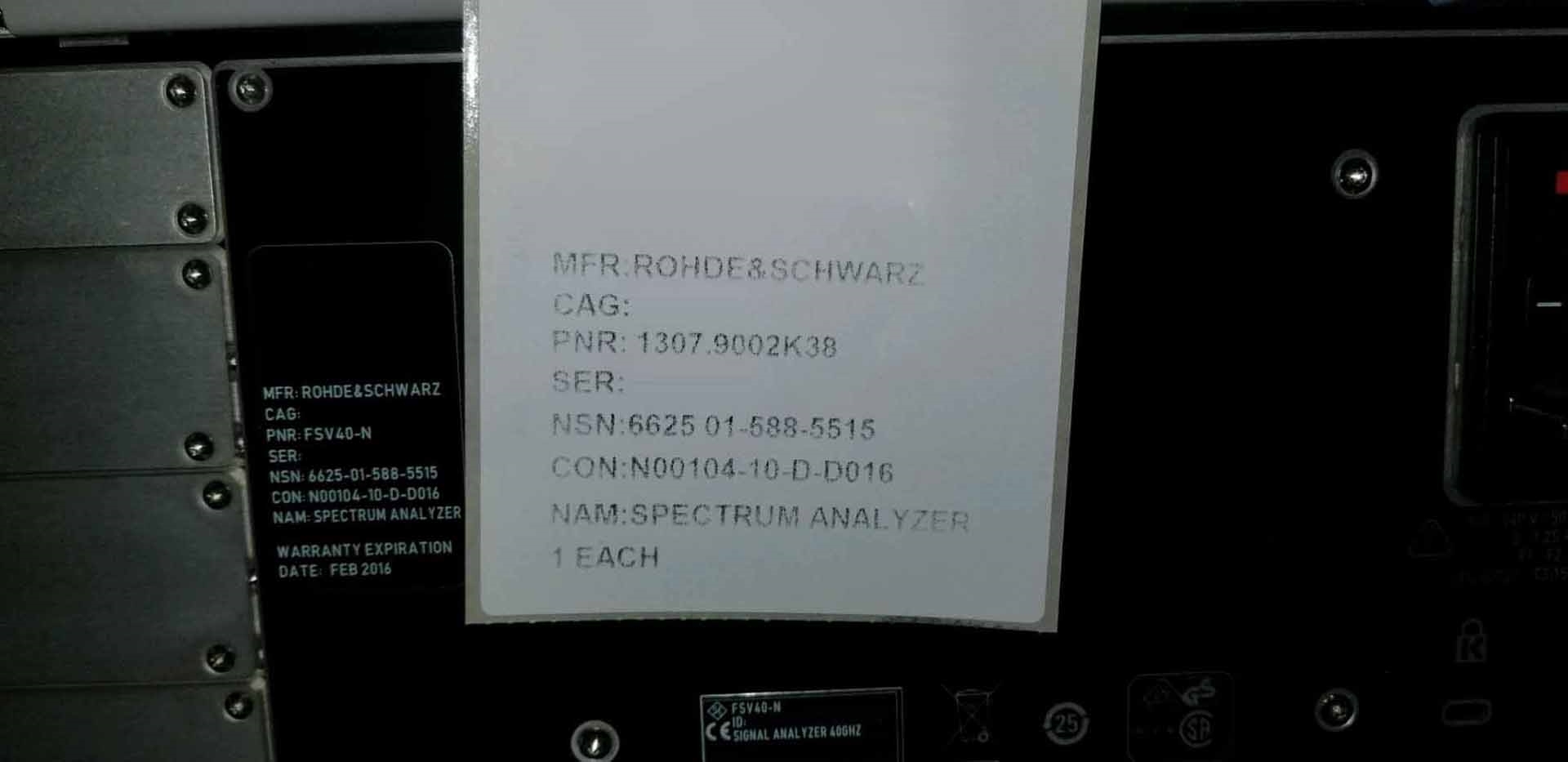 Photo Used ROHDE & SCHWARZ FSV40-N For Sale