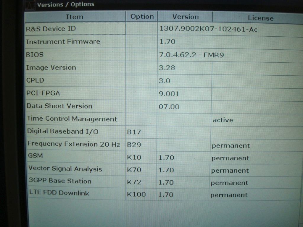 Photo Used ROHDE & SCHWARZ FSV7 For Sale