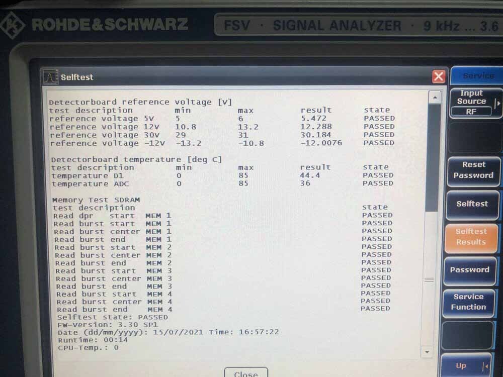 Photo Used ROHDE & SCHWARZ FSV For Sale