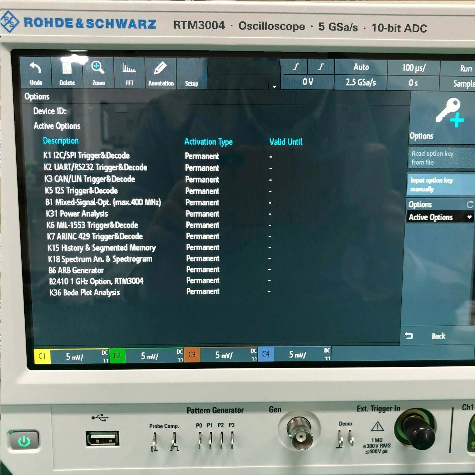 ROHDE & SCHWARZ RTM3004 Electronic Test Equipment used for