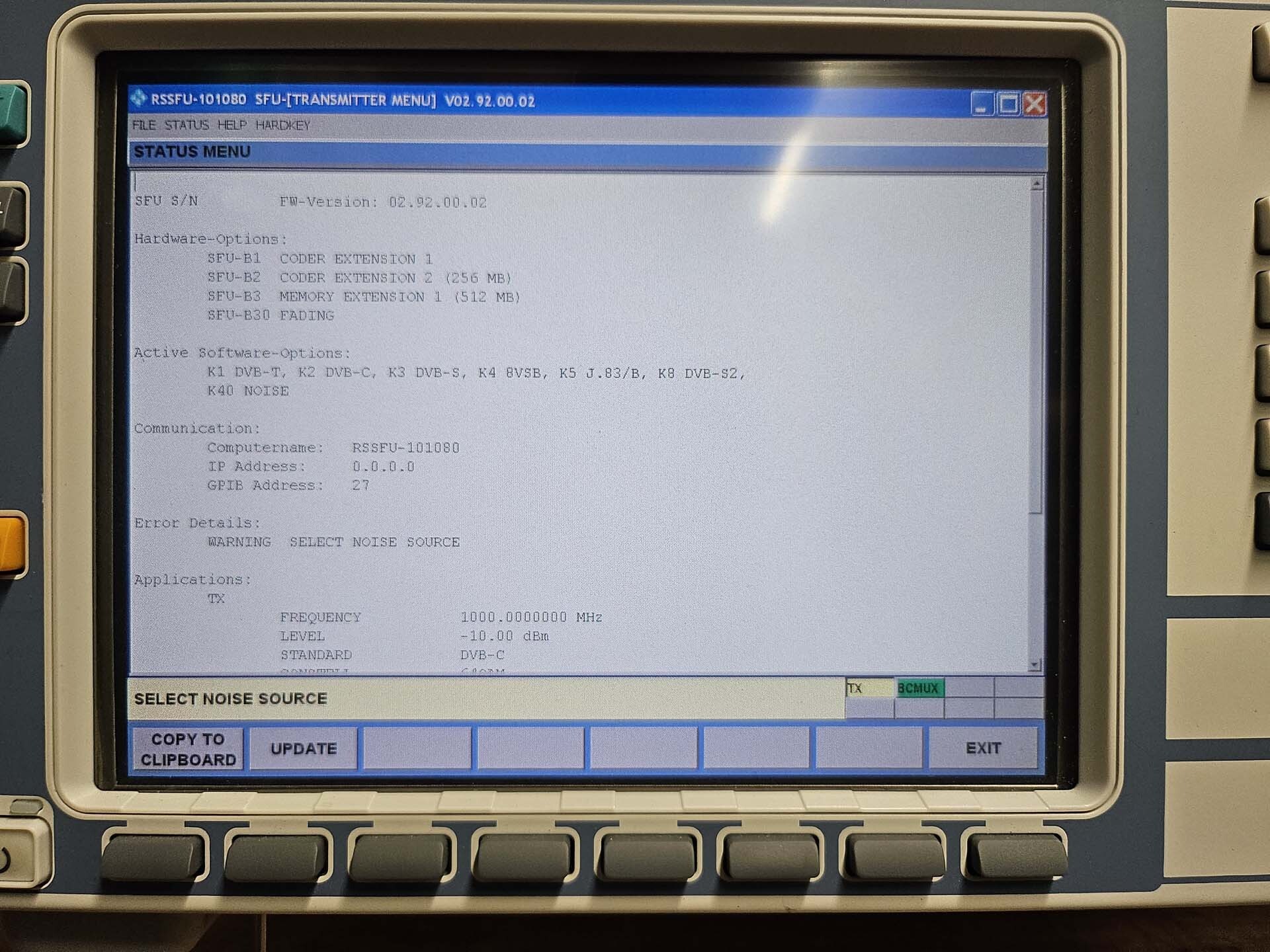 사진 사용됨 ROHDE & SCHWARZ SFU 판매용