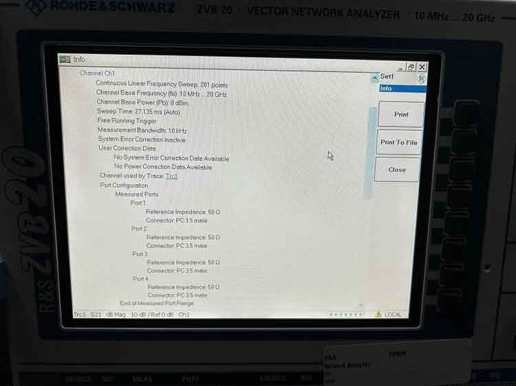 フォト（写真） 使用される ROHDE & SCHWARZ ZVB20 販売のために