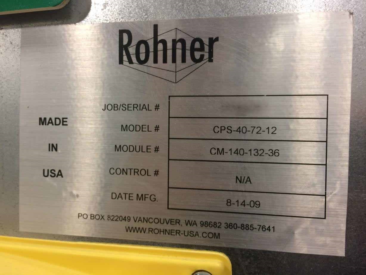 Photo Used ROHNER CPS-40-72-12 For Sale