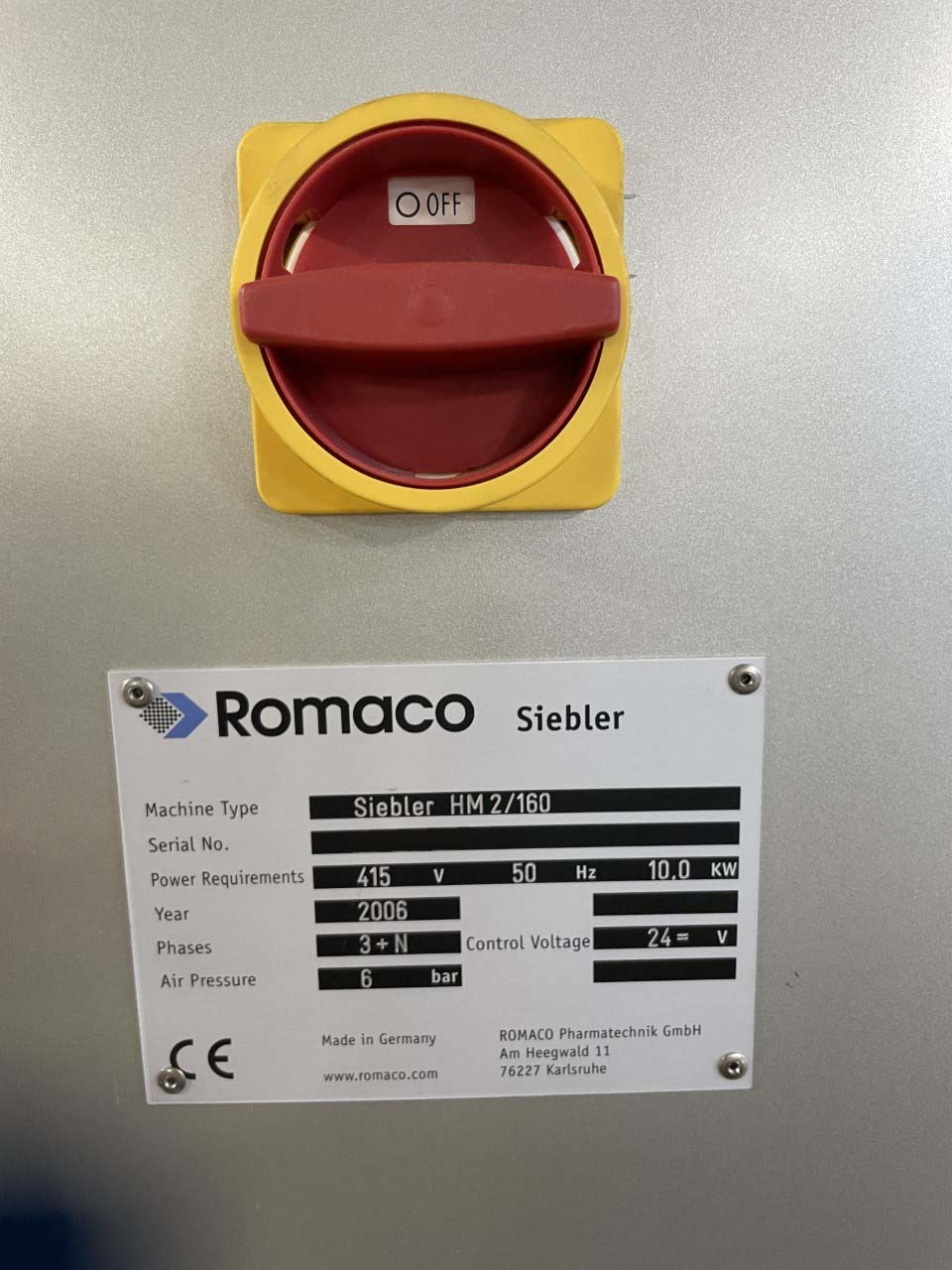 图为 已使用的 ROMACO Siebler HM2/160 待售