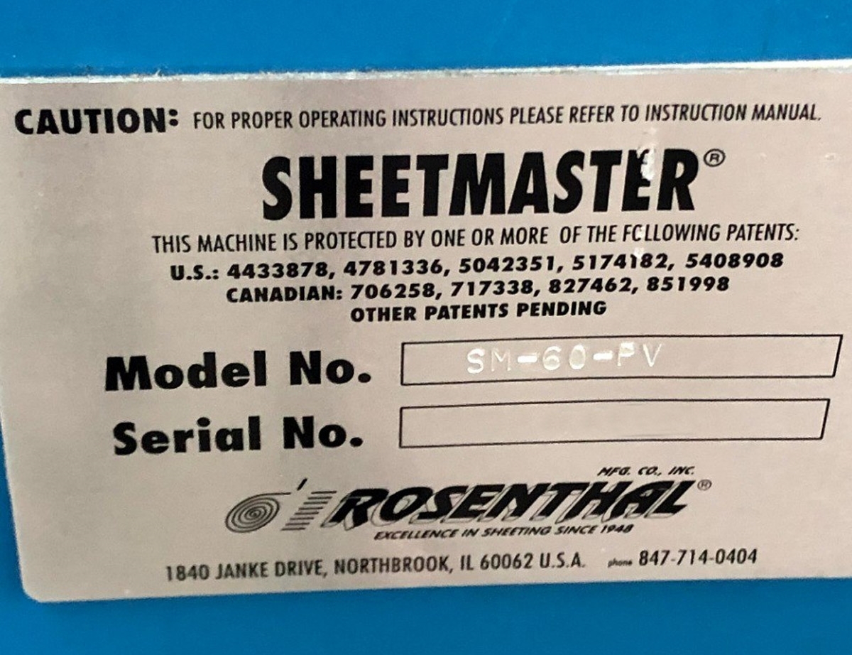 Photo Used ROSENTHAL Sheetmaster For Sale