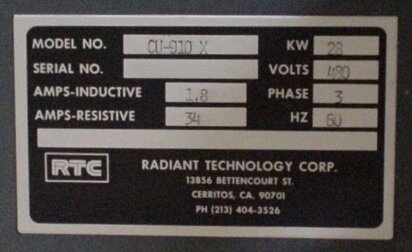 RTC / RADIANT TECHNOLOGY CU 910X #9007482