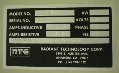 RTC / RADIANT TECHNOLOGY S-1210 #179616