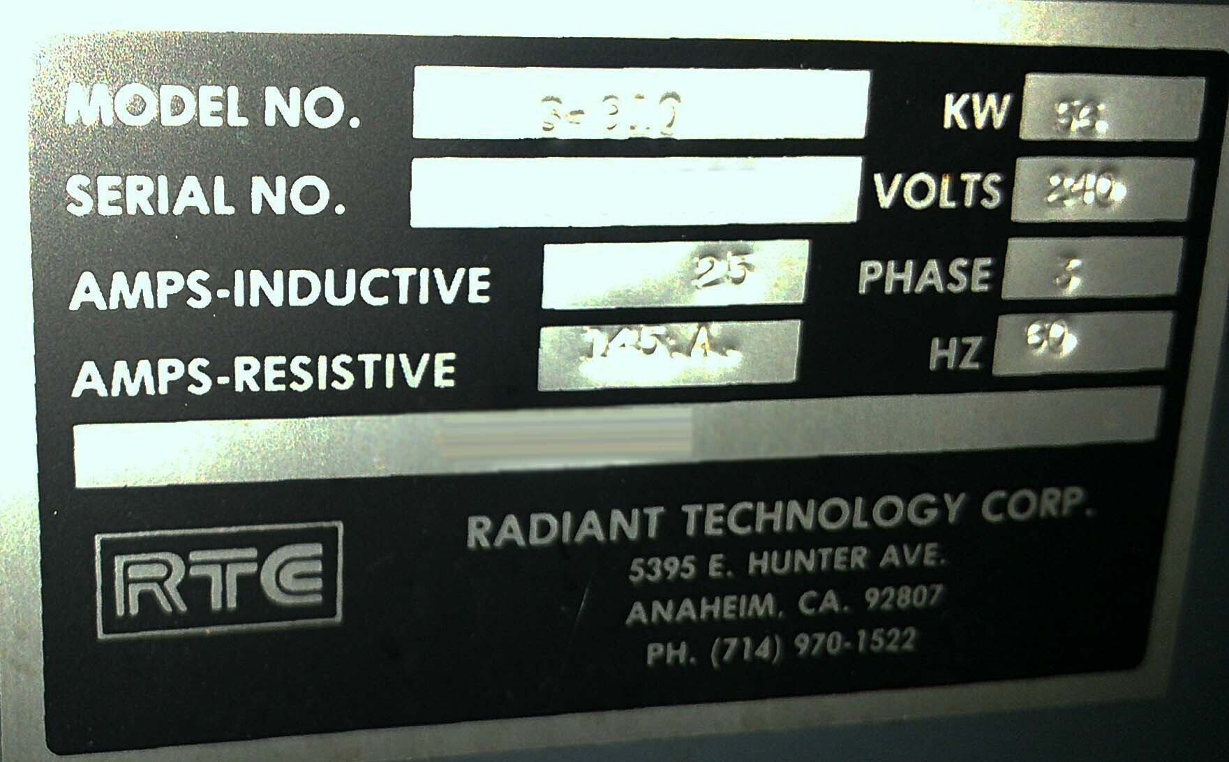 사진 사용됨 RTC / RADIANT TECHNOLOGY S-910 판매용