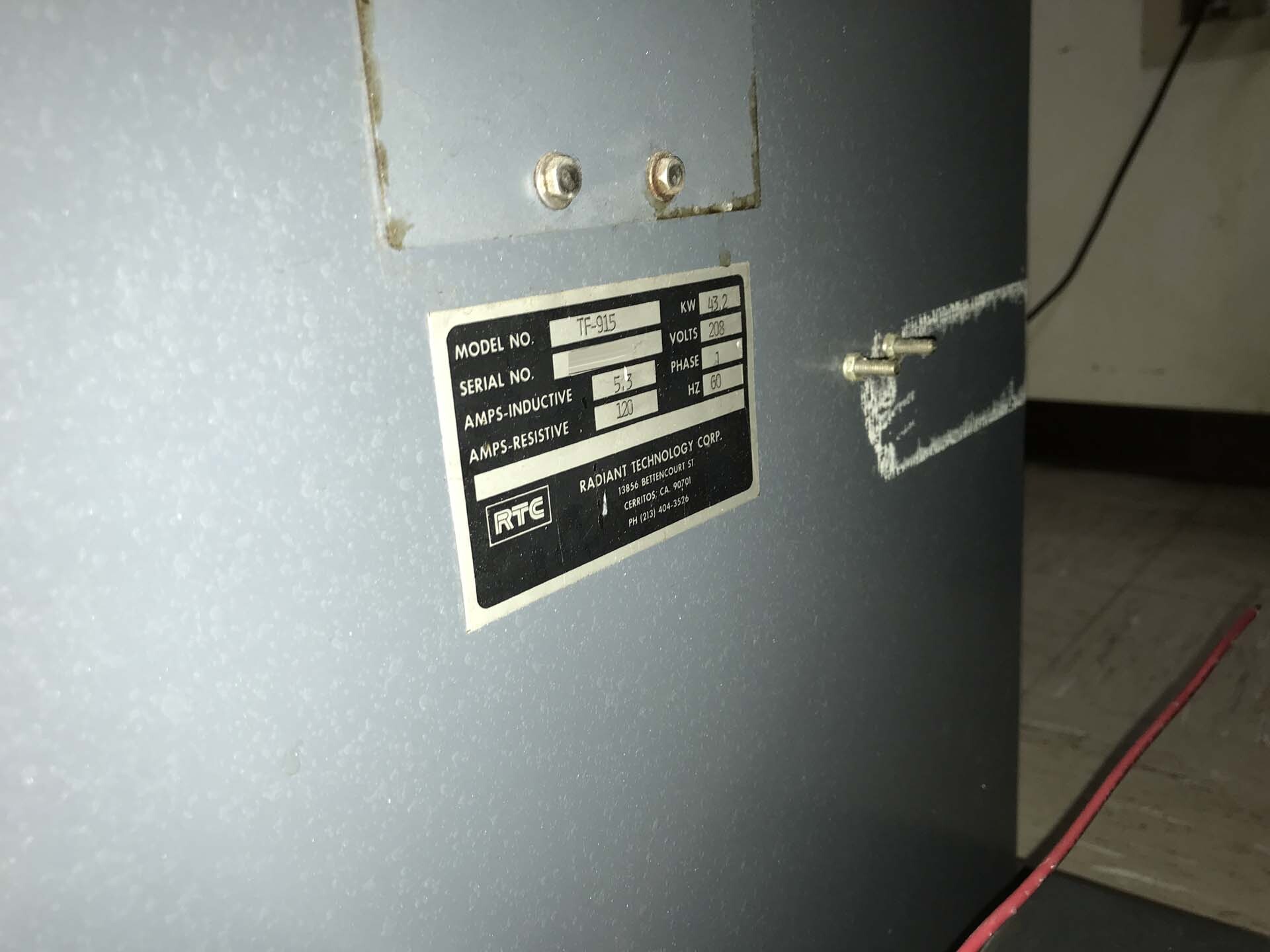 Foto Verwendet RTC / RADIANT TECHNOLOGY TF-915 Zum Verkauf