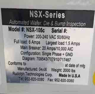 圖為 已使用的 RUDOLPH / AUGUST NSX 105C 待售