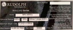 圖為 已使用的 RUDOLPH TECHNOLOGIES MPC 200XCU 待售