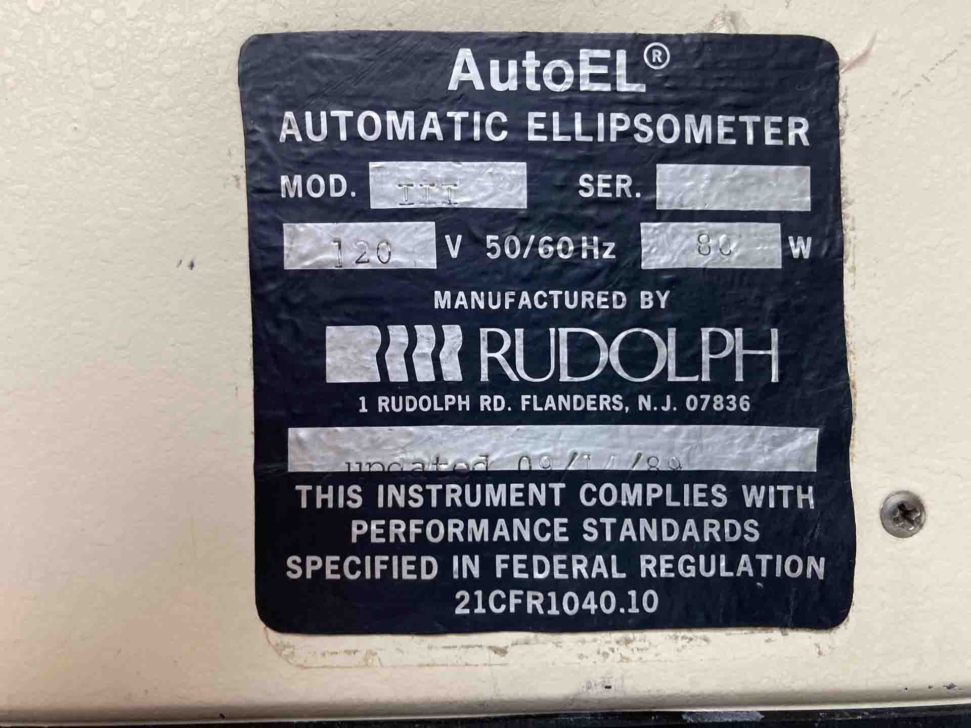 Photo Used RUDOLPH AUTO EL III For Sale