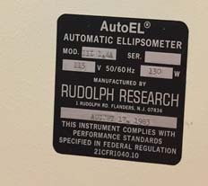 Photo Used RUDOLPH AUTO EL III For Sale