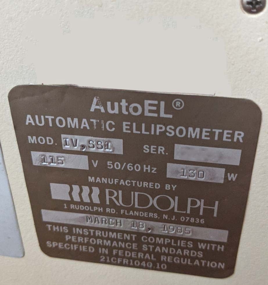 フォト（写真） 使用される RUDOLPH AUTO EL IV 販売のために