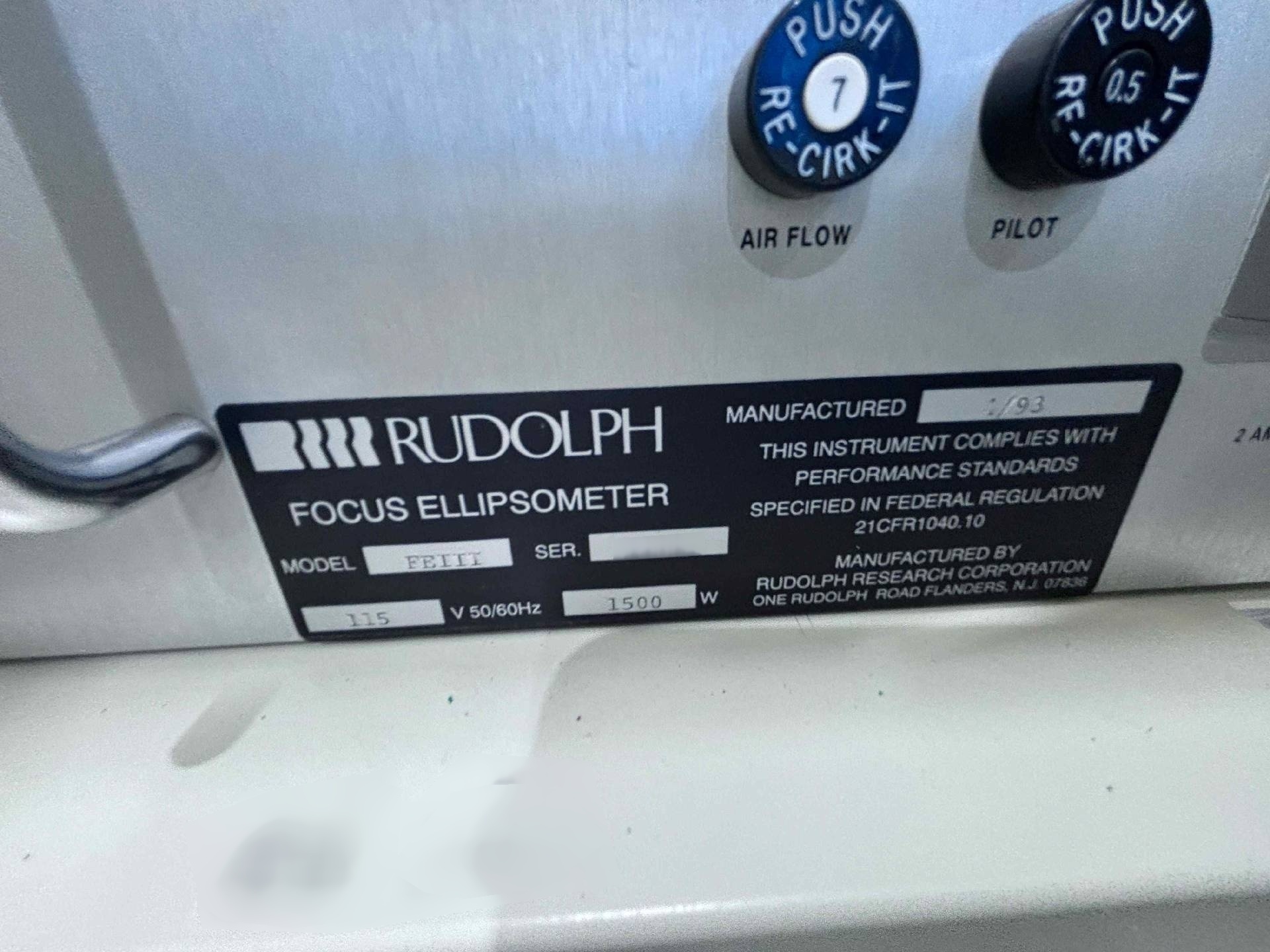 사진 사용됨 RUDOLPH FE III 판매용