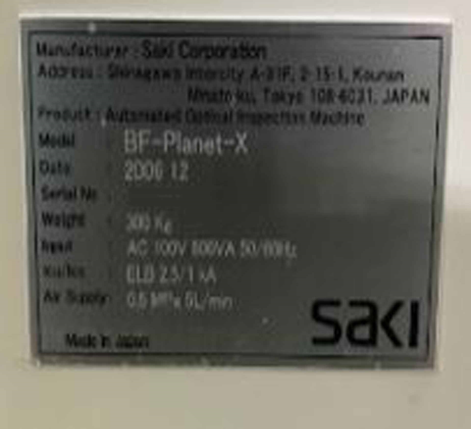 Photo Used SAKI BF-Planet-X For Sale