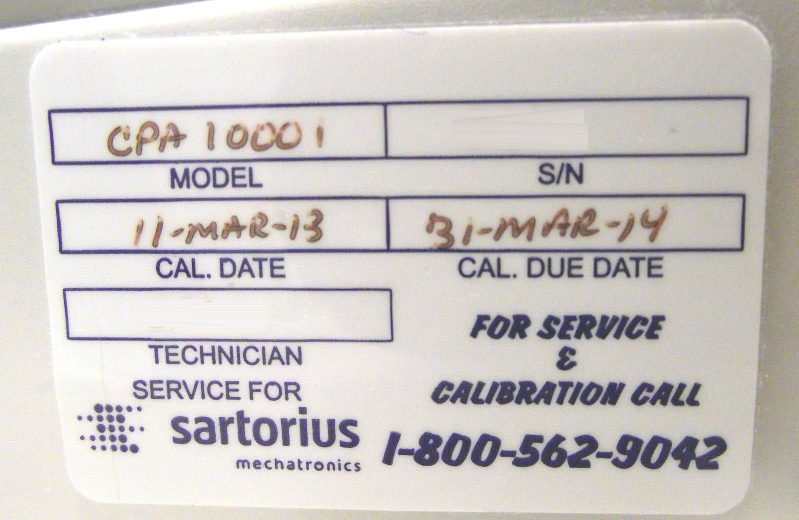 Photo Used SARTORIUS CPA 10001 For Sale