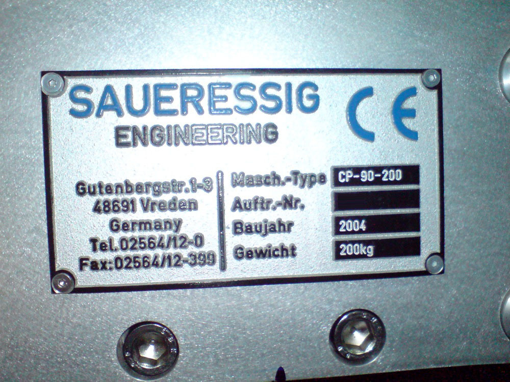 Photo Used SAUERESSIG CP-90-200 For Sale