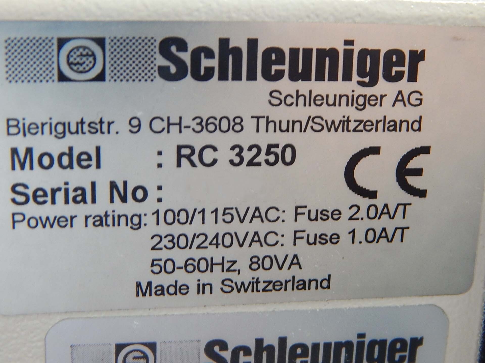 Photo Used SCHLEUNIGER RC 3250 For Sale