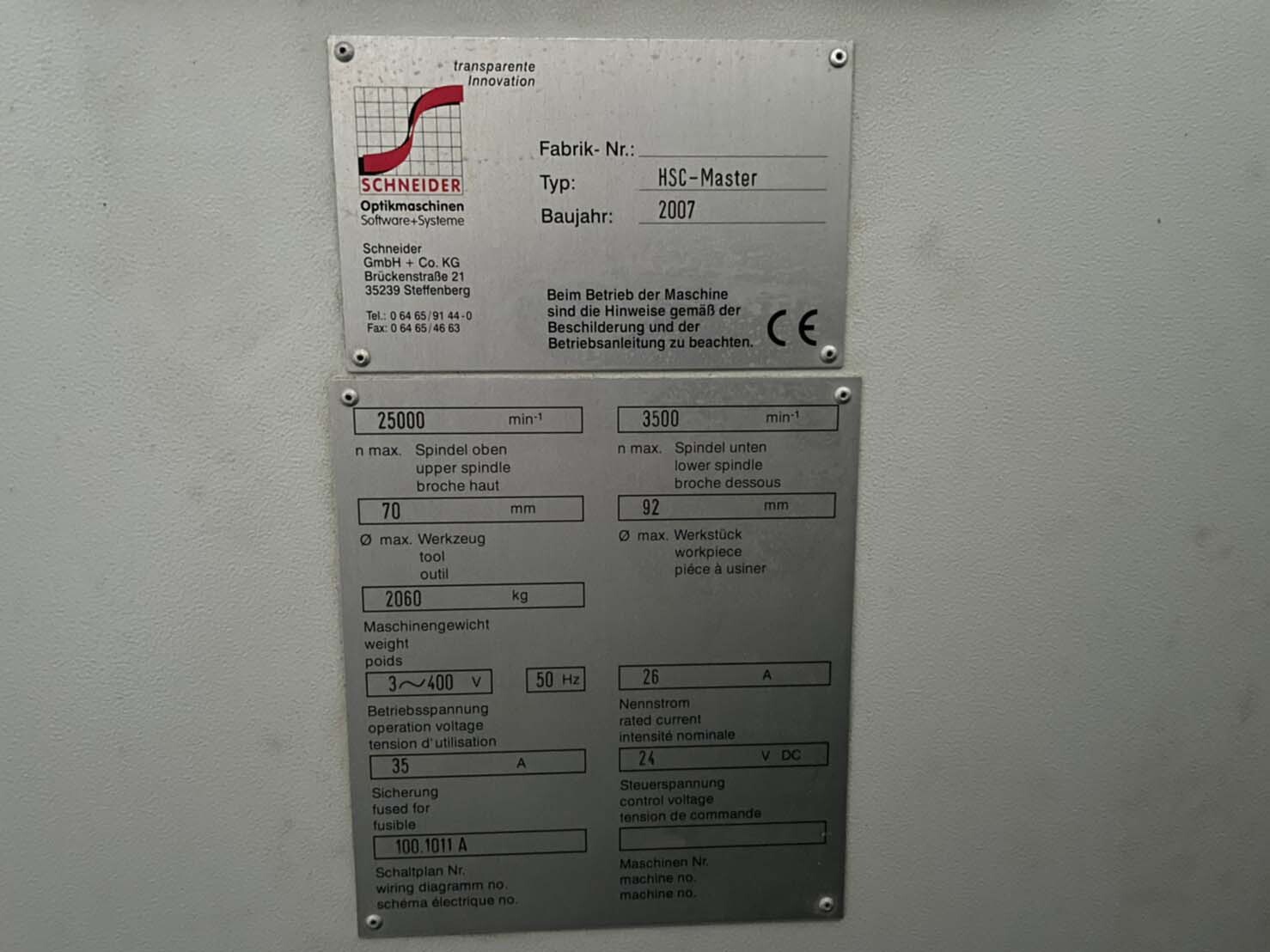 圖為 已使用的 SCHNEIDER HSC Master 待售