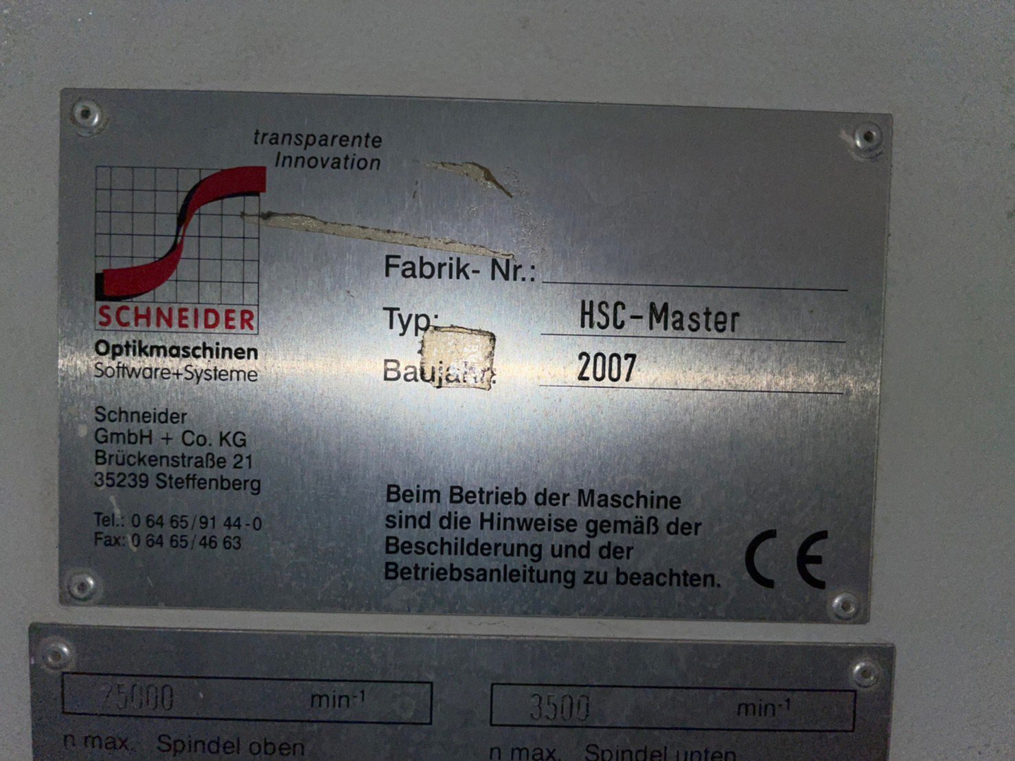 圖為 已使用的 SCHNEIDER HSC Master 待售