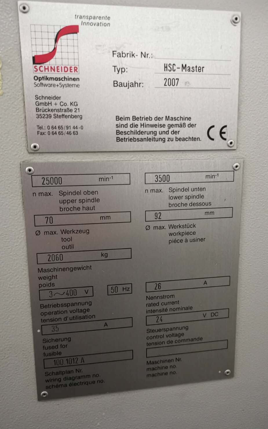 圖為 已使用的 SCHNEIDER HSC Master 待售