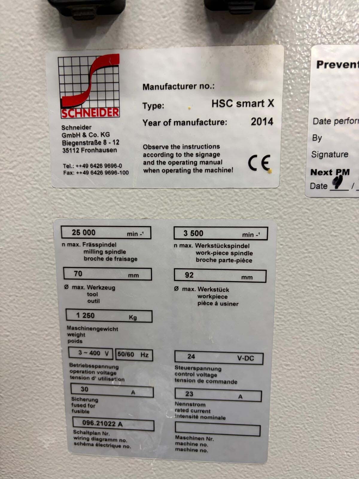 圖為 已使用的 SCHNEIDER HSC Smart XP 待售