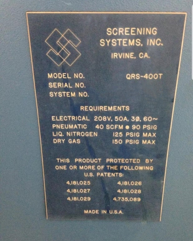 Photo Used SCREENING SYSTEMS QRS 400T For Sale
