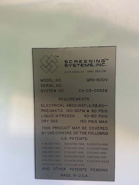 图为 已使用的 SCREENING SYSTEMS QRS-600V 待售