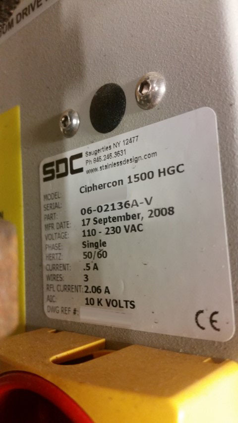 Photo Used SDC Ciphericon 1500 For Sale