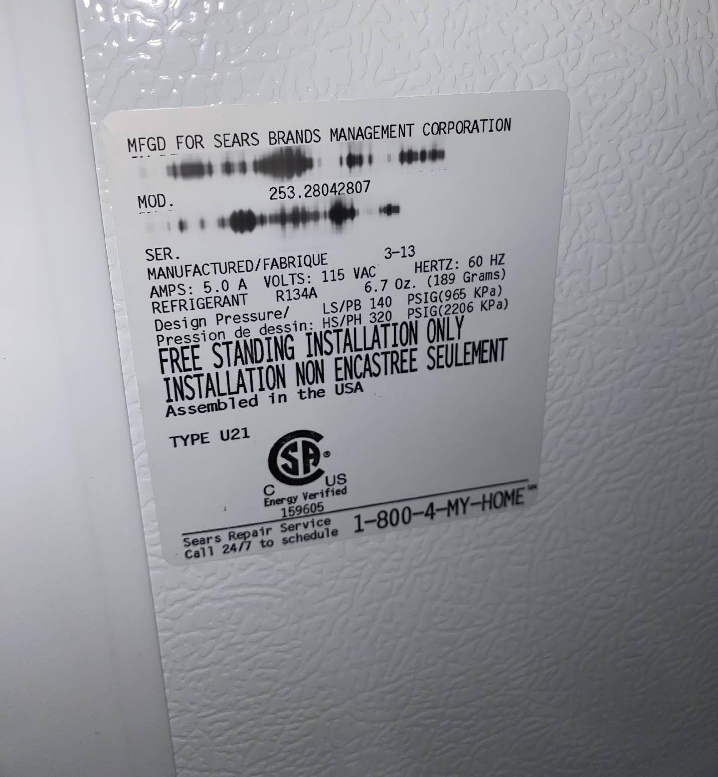 사진 사용됨 SEARS Refs / Freezers 판매용