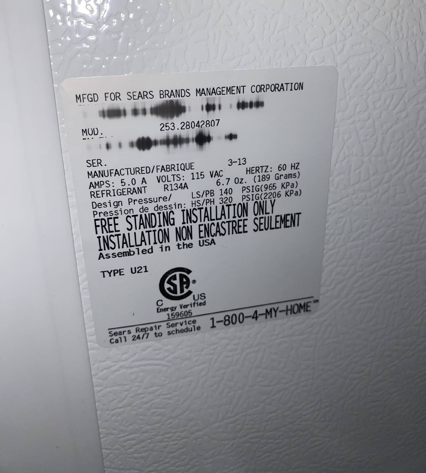 Foto Verwendet SEARS Upright Freezers Zum Verkauf
