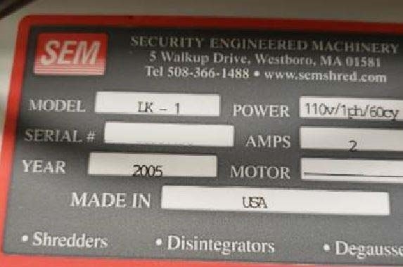 圖為 已使用的 SECURITY ENGINEERED MACHINERY / SEM LK-1 待售