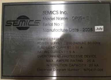 Photo Used SEMICS Opus II For Sale