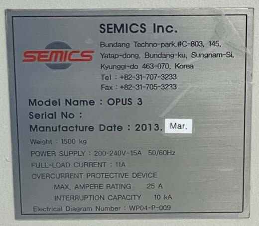 사진 사용됨 SEMICS Opus III 판매용