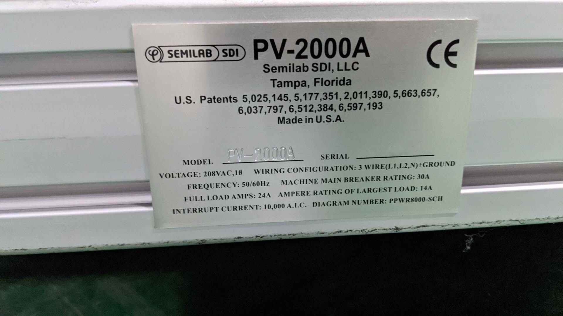 圖為 已使用的 SEMILAB / SDI PV-2000A 待售