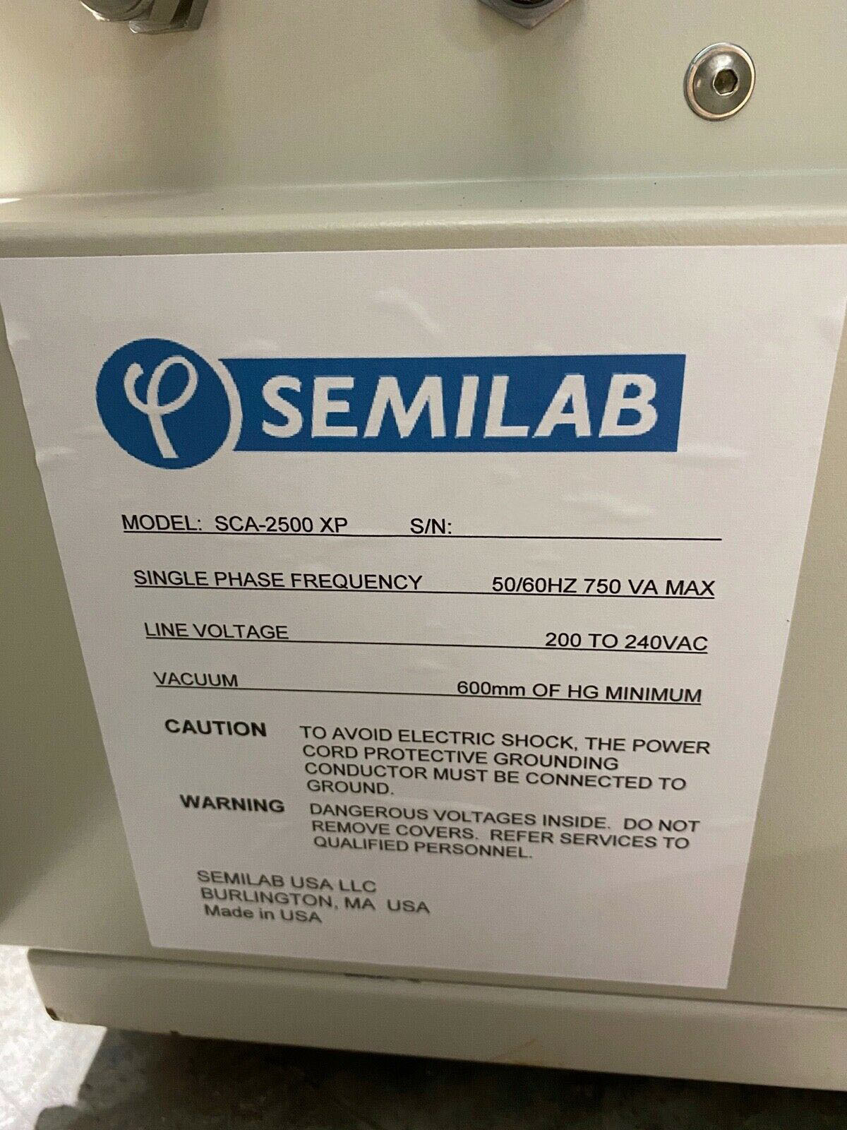 Photo Used SEMILAB SCA-2500XP For Sale