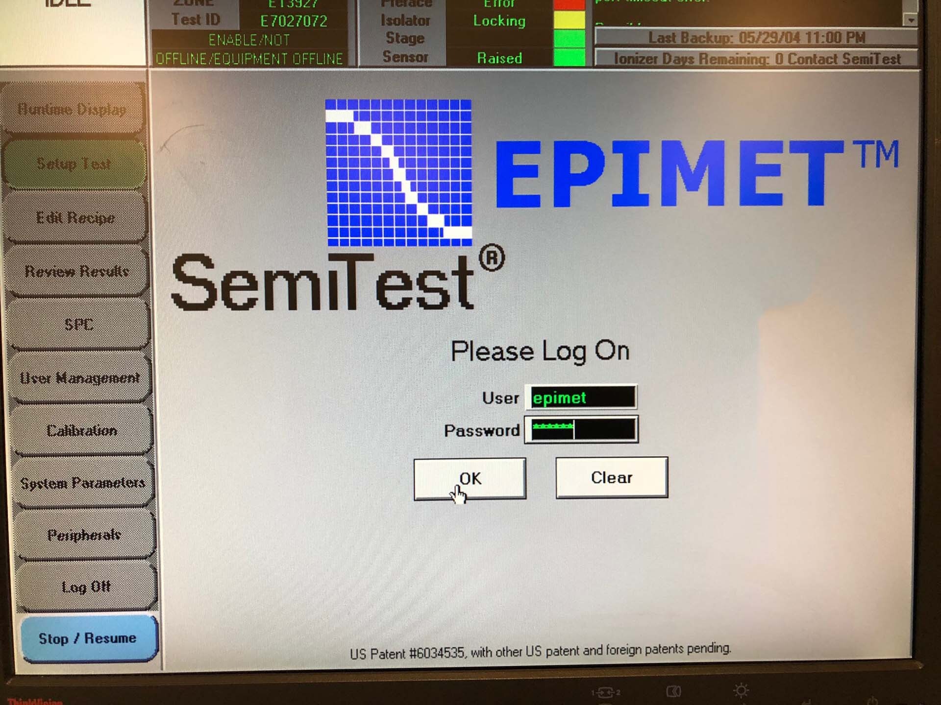 Photo Used SEMITEST Epimet II For Sale