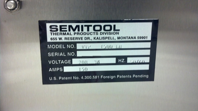 사진 사용됨 SEMITHERM / SEMITOOL VTP 1500 LH 판매용