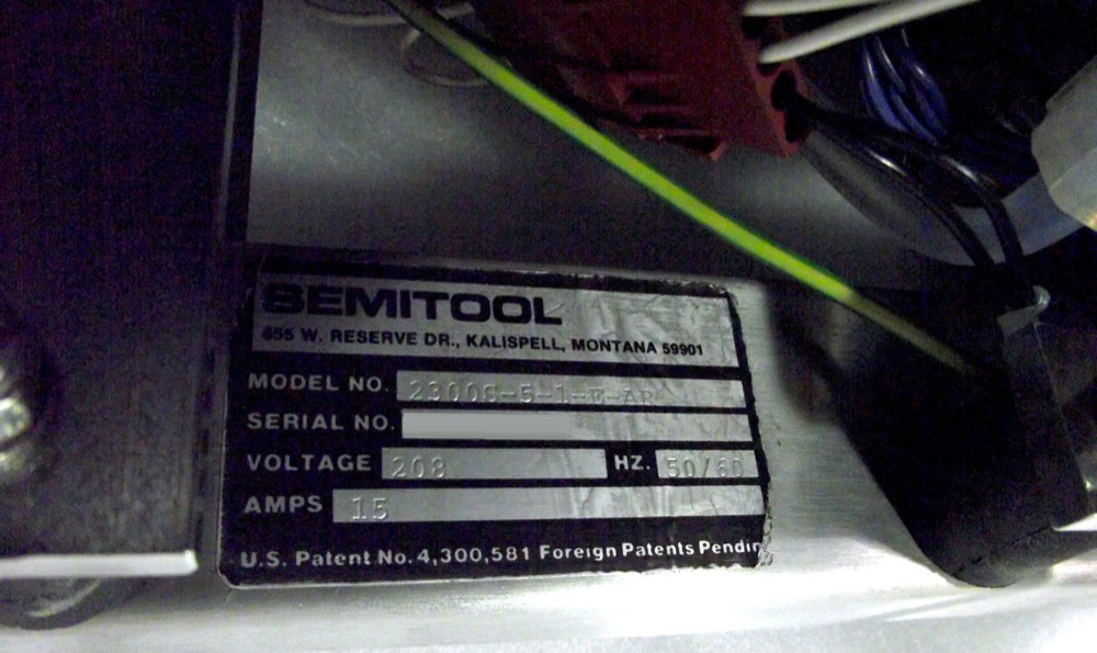 Photo Used SEMITOOL 2300S For Sale