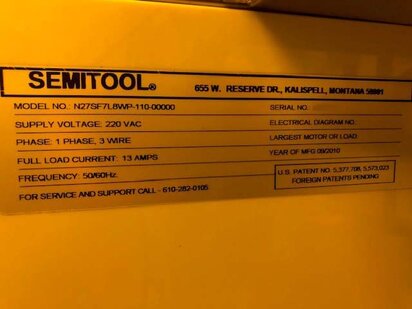 SEMITOOL N27SF7L8WP-100-00000 #293665317