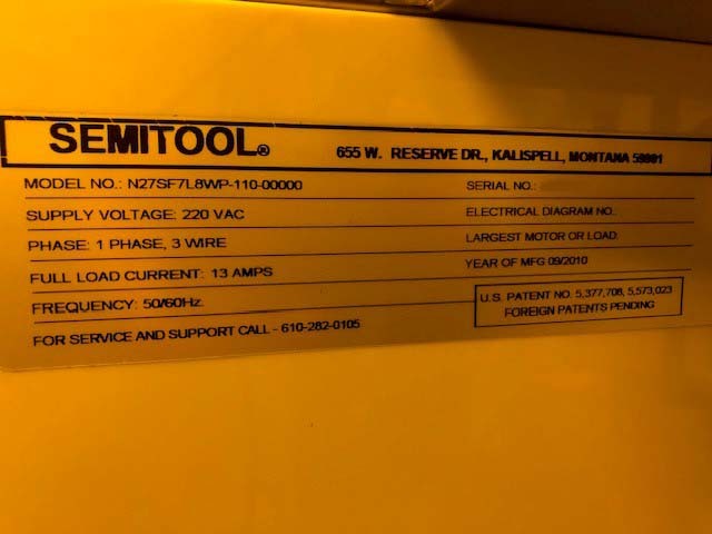 圖為 已使用的 SEMITOOL N27SF7L8WP-100-00000 待售