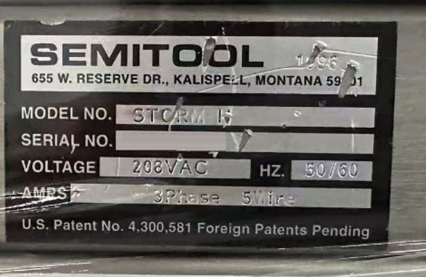 圖為 已使用的 SEMITOOL Storm II 待售