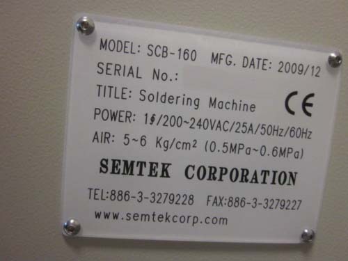 Photo Used SEMTEK SCB-160 For Sale