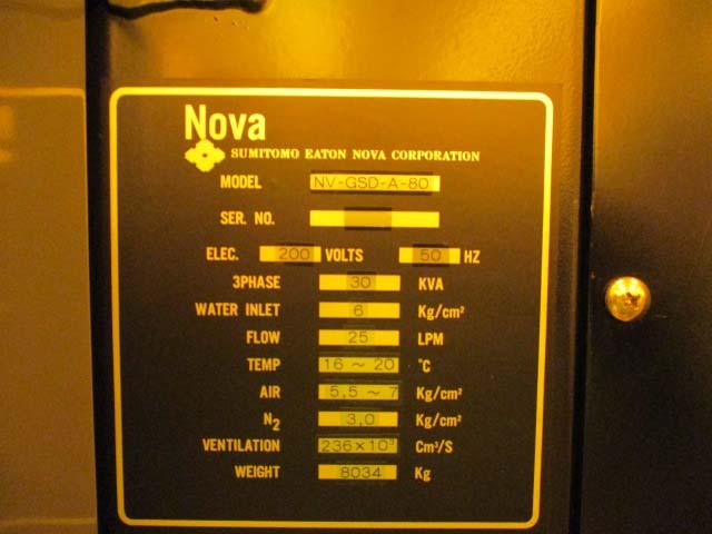 Photo Used SEN / SUMITOMO EATON NOVA NV-GSD-A-80 For Sale