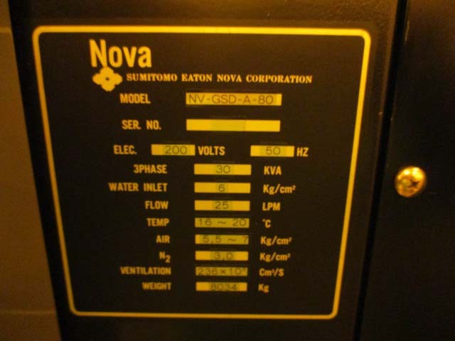 Photo Used SEN / SUMITOMO EATON NOVA NV-GSD-A-80 For Sale