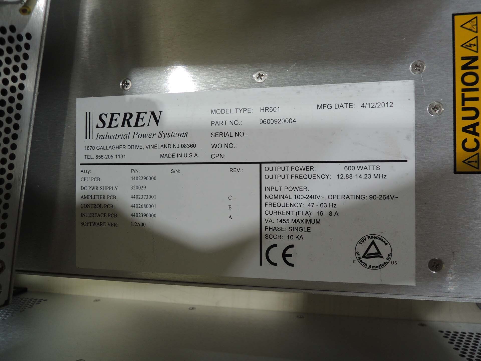 图为 已使用的 SEREN HR601 待售
