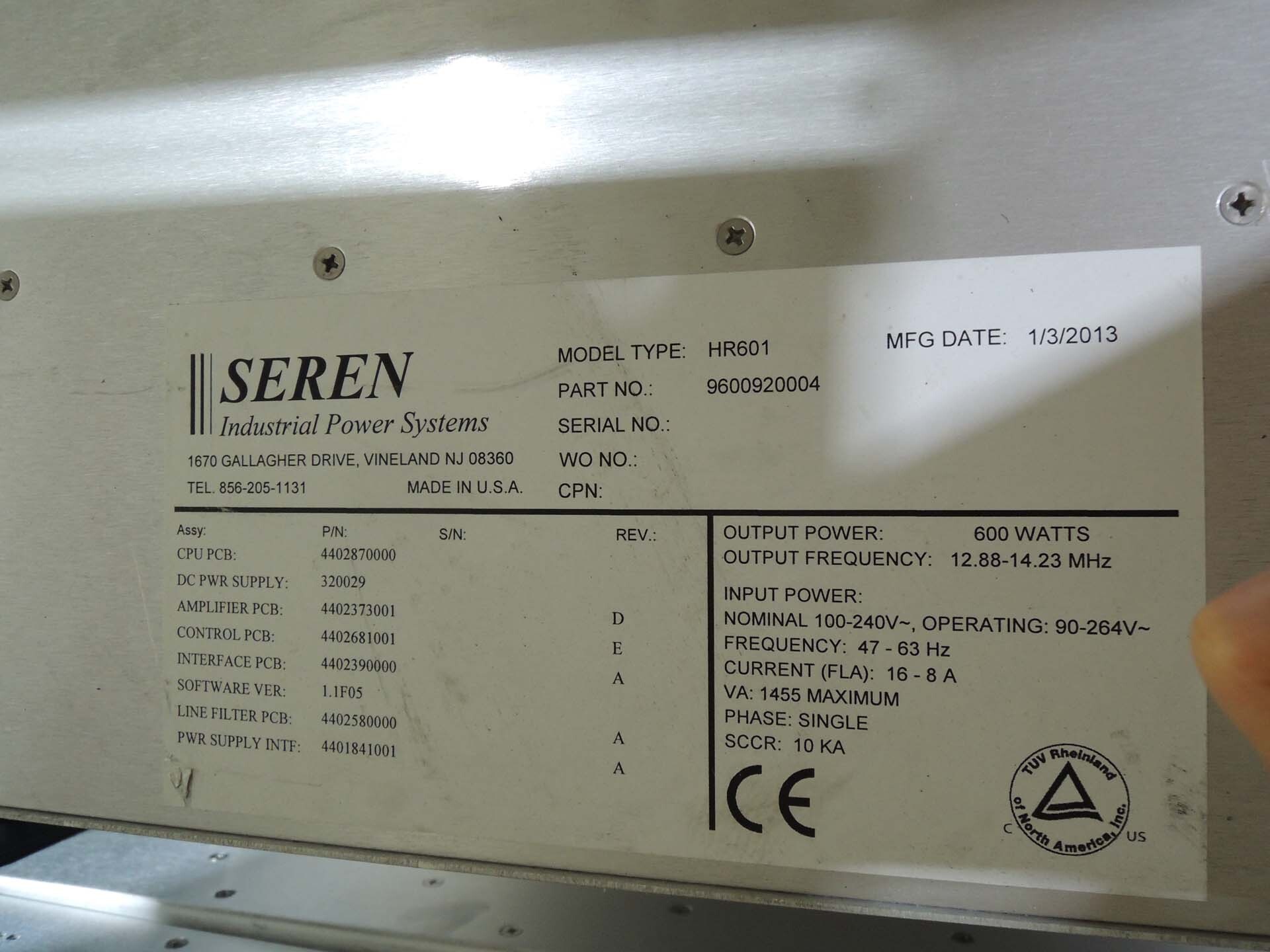 圖為 已使用的 SEREN HR601 待售