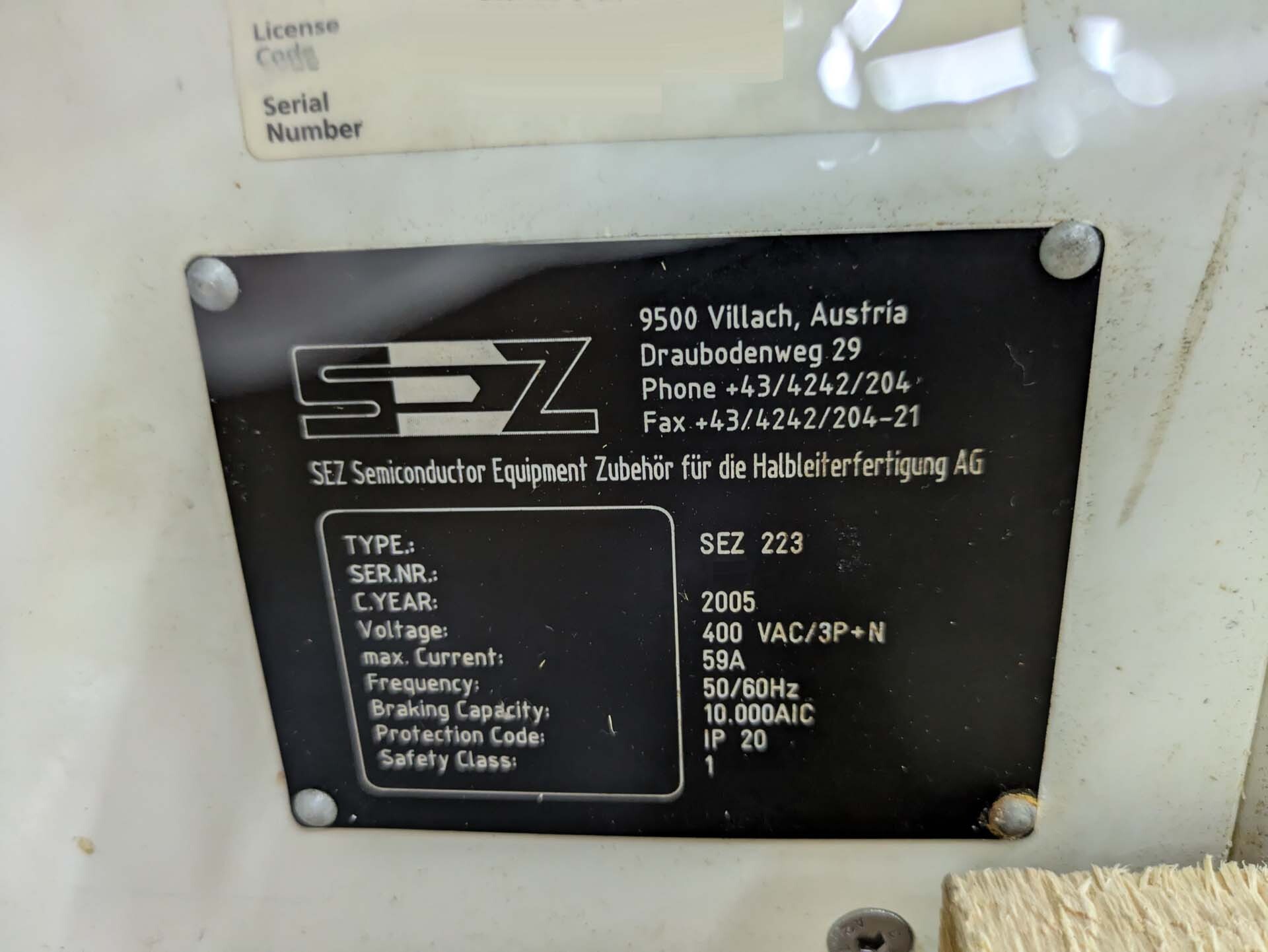사진 사용됨 SEZ / LAM RESEARCH 223 판매용