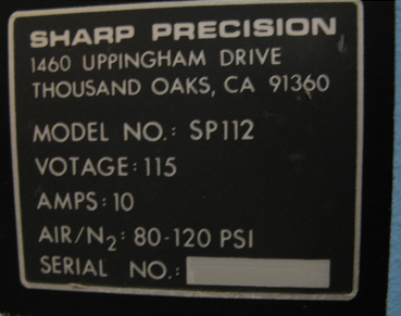 Photo Used SHARP PRECISION SP114 For Sale